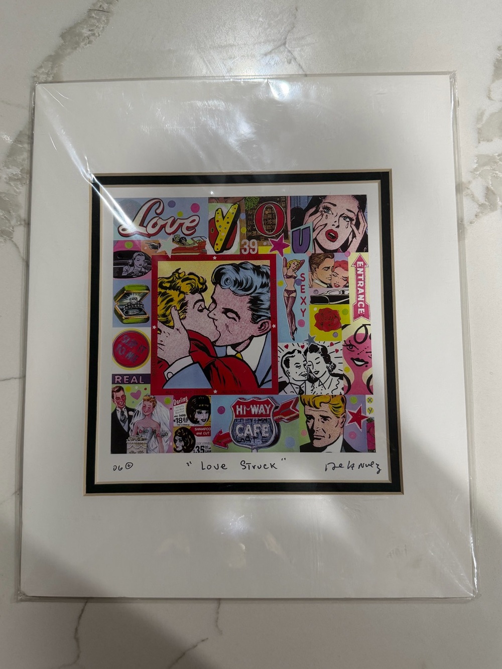 Nelson De La Nuez “Love Struck” 2006 Signed Print Pop Art